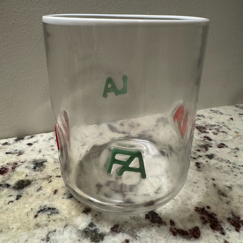 Anthropologie Festive Icon Glass Fa La